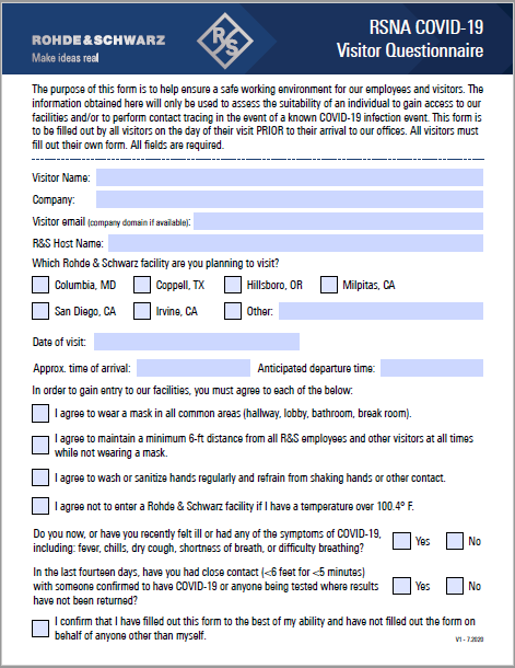 Covid 19 Visitor Form Help Center